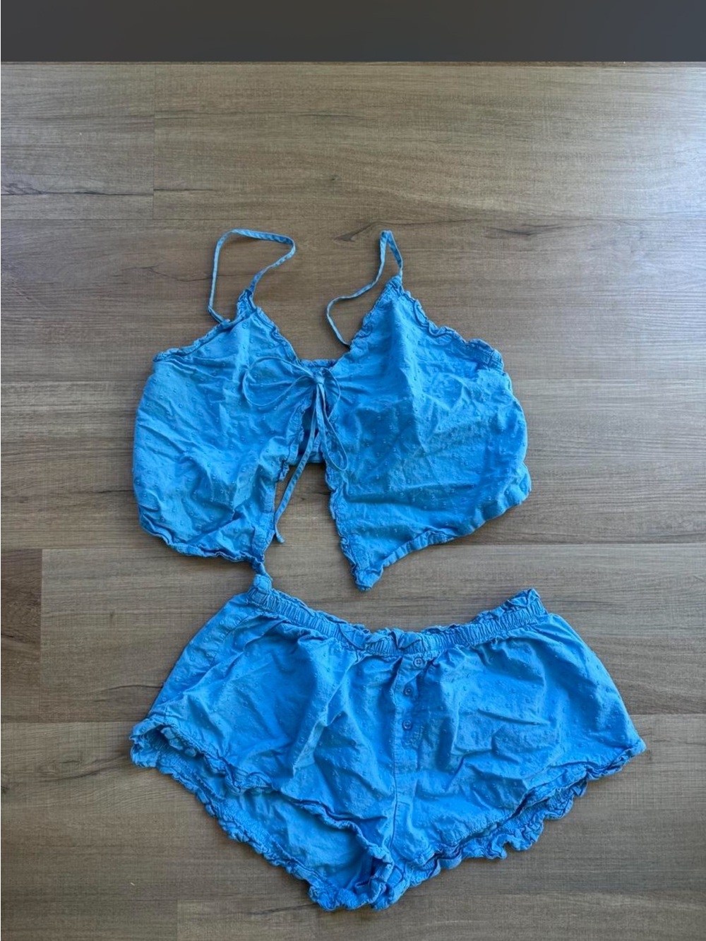 Colsie 100% Cotton Calming Blue Two-Piece PJ Cami & Shorts Set